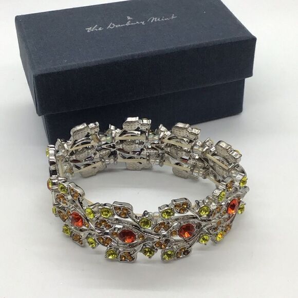 Danbury Mint Stretch Bracelet with Orange and Yellow Crystals - Picture 1 of 4